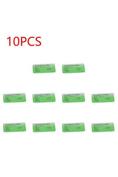 Choice 10Packs 50-1PCS 4/0 Medical Thread Suture Nylon Silk Veterinary Practi...