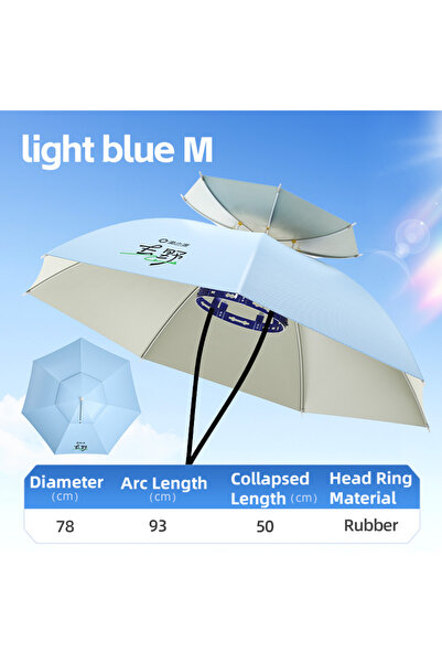 Choice1 Light Blue-M Portable Folding Umbrella Hat UPF 50+ UV Protection Wate...