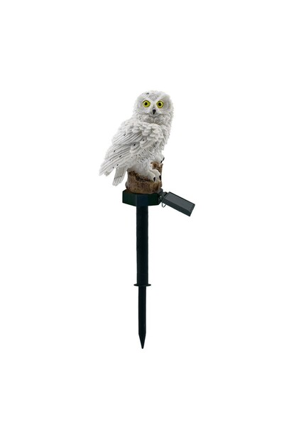 XIWANGFIRE White Cute Owl Solar Lamp Owl Animal Solar Garden Lights Solar Pow...