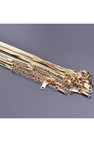 Choice 45cm-Adjustable N14-Width 1.2mm 10pcs/Lot Gold Color Stainless Steel C...