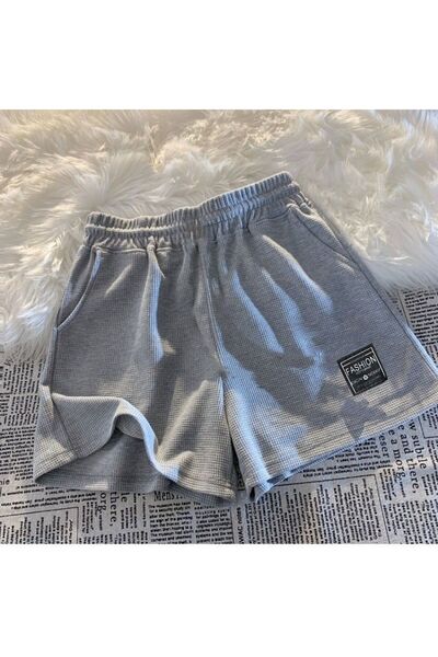 Choice5 L gray 2025 Summer New Women Waffle Comfortable Leisure Sports Shorts...