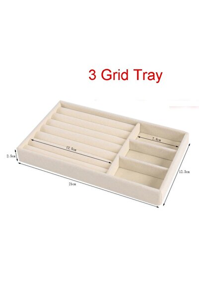 Choice 3 Grids Tray Velvet Jewelry Display Exquisite Jewellery Holder Portabl...