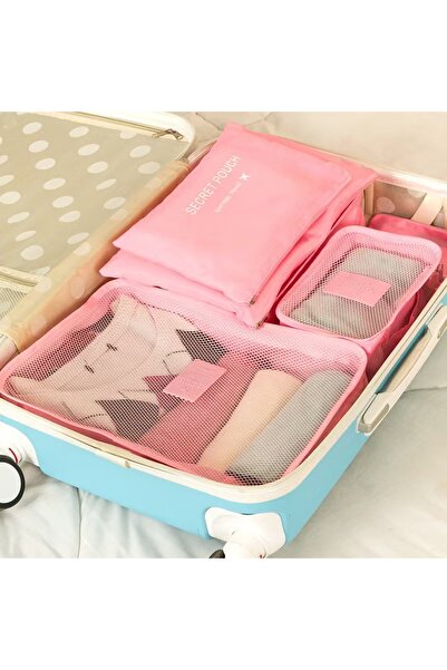 Choice Pink 6-piece/set Travel Storage Bag Portable Large Capacity Waterproof...