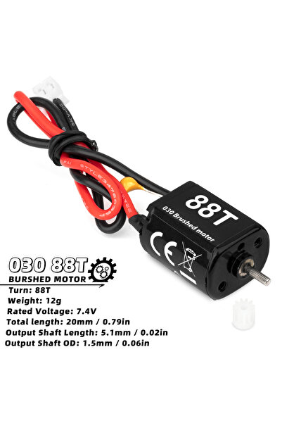 Choice 030 88T RC Brushed Motor 030 88T / 050 50T 66T High Torque with Motor ...