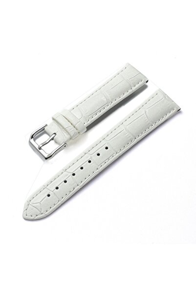 Choice25 16mm White Leather Cowhide Watch Band for Women's Watch Chain- Bambo...