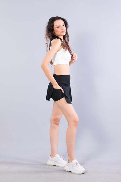 Mckanzie 8010 Fustă mini cu pantaloni scurți la interior și detaliu buzunar
