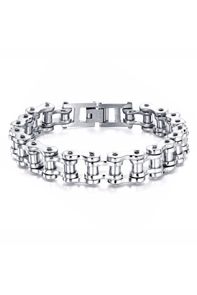 Choice 21.5cm Silver Stainless Steel Biker Chain Bracelet Mens Bracelet Link ...