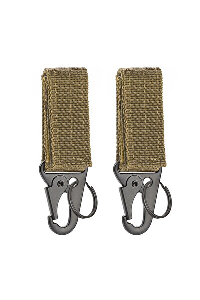 Choice 2PCS Khaki 2pcs Tactical Hanging Buckle Molle Nylon Webbing Carabiner ...