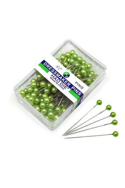 Choice9 Green 100Pcs/Box 38mm Colorful Round Pearl Head Needles Stitch Straig...