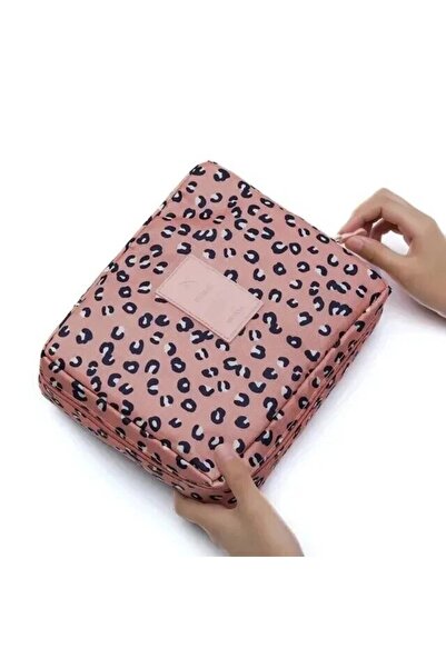Choice Leopard Portable Travel Makeup Bag Waterproof Multi Compartment Multif...