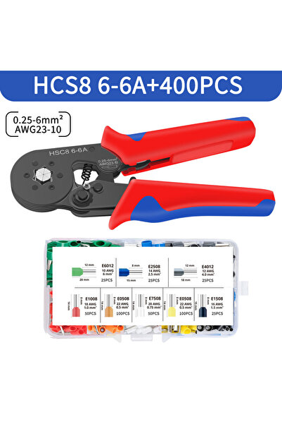 Choice1 HSC8 6-6A 400PCS Ferrule Crimping Tool HSC8 6-4/6-6 Electrical Crimpe...