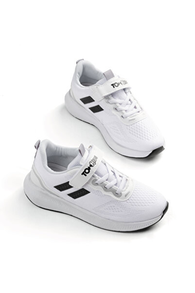 Tonny Black Pantofi sport pentru copii, unisex, alb, negru, confortabili, res...