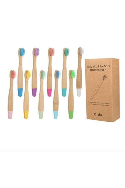 Choice 4Pcs Mixed New Eco Organic Children's Bamboo Toothbrush, 4 Pack,Ten Co...