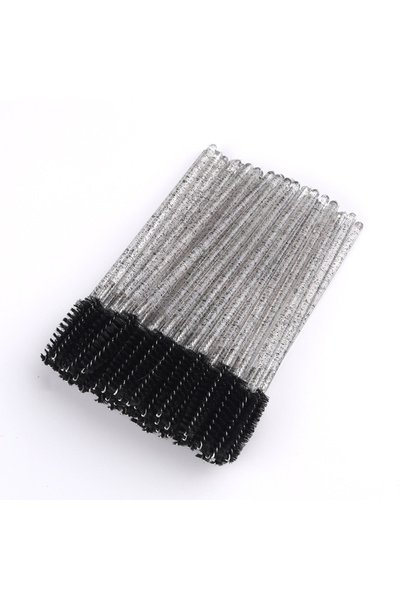 Choice4 Black 50pcs Disposable Eyelash Brushes Extension Crystal Eyebrow Brus...