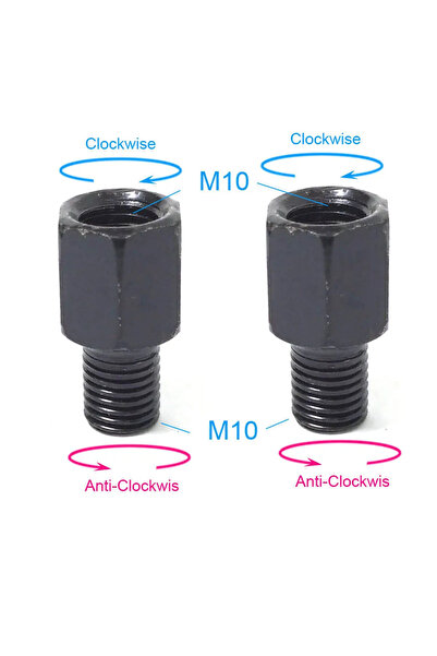 Choice8 محولان أسودان لمرايا الدراجات النارية M10 (RL) M10 (10 مم) M8 (8 مم) ...