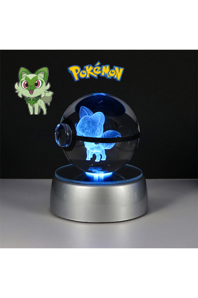 Choice3 Sprigatito Pokemon 3D Crystal Ball Figure Toys Pokeball Mimikyu Bulba...