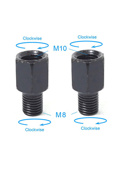Choice13 محولان أسودان لمرايا الدراجات النارية M10M8 (RR) M10 10 مم M8 8 مم ل...