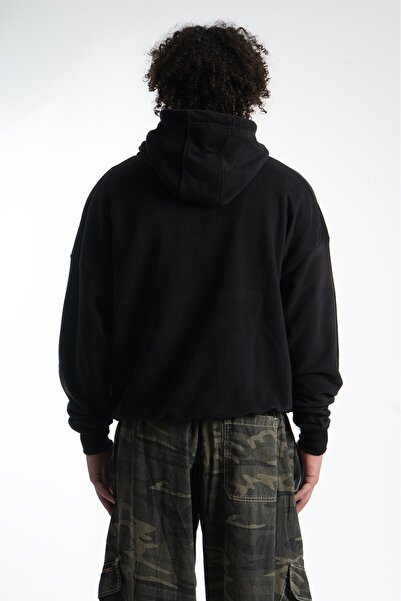 No Future Street Style Yüksek Yaka Fermuarlı Oversize Erkek Hoodie NF0337SY