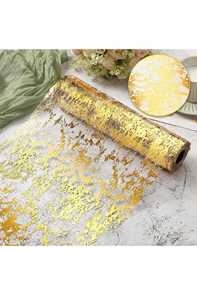 Choice 28cmX500cm Gold Sparkle Metallic Table Runners Gold Silver Thin Table ...