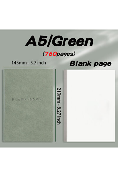Choice Green Super Thick Notebook (760pages) A5 Creativity Stationery Blank N...