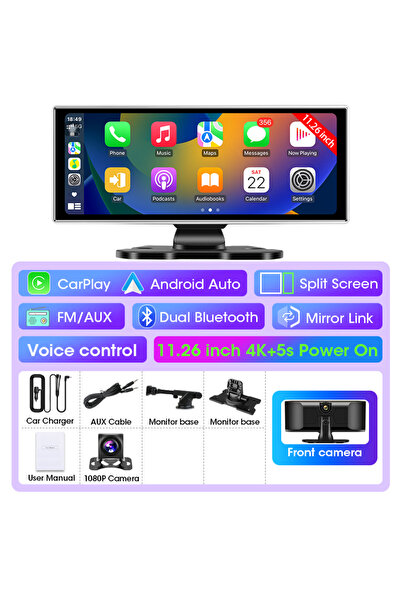 Choice3 NO TF card 11.26inch-Rear Cam 10/11.26 inch Dash Cam 4K Car DVR Wirel...