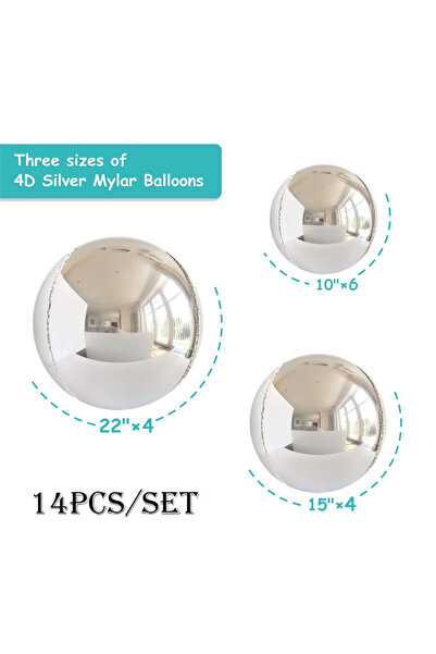 Choice As Picture 14pcs Silver 14pcs Silver Black Foil Balloons Mylar Balloon...