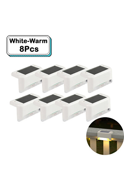 Choice31 Whtie-Warm 8 Pcs Outdoor Solar Step Lights Warm White LED Waterproof...