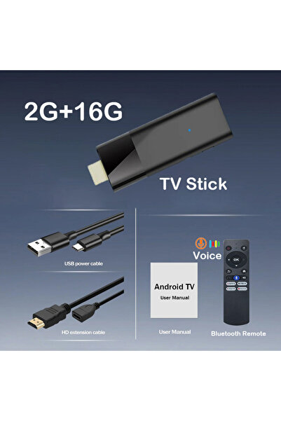 Choice جهاز تحكم عن بعد صوتي Q12 Mini TV Stick بتردد 2G/16G، يعمل بنظام Andro...