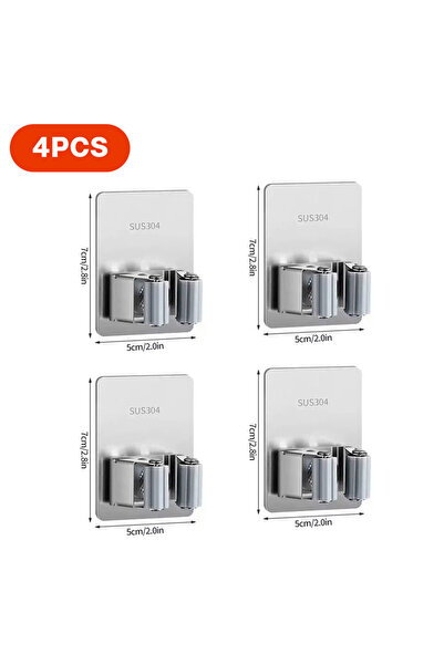 Choice A1 Storage rack 4pcs Multi-Purpose Hooks Adhesive Wall Hanging Mop Rac...