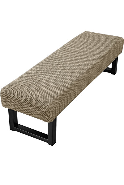 Choice غطاء مقعد طعام من قماش الجاكار المرن بلون بني رمادي لغرفة المعيشة، غطا...