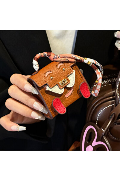 Choice BROWN Mini Tiny PU Leather Handbag Decoration Pendant Bag For Airpods ...