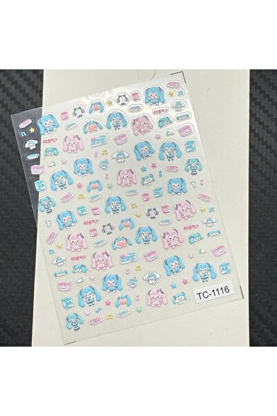 Choice6 TC-1116 5D Anime Hatsune Miku Embossed Nail Stickers Nail Charms Nail...