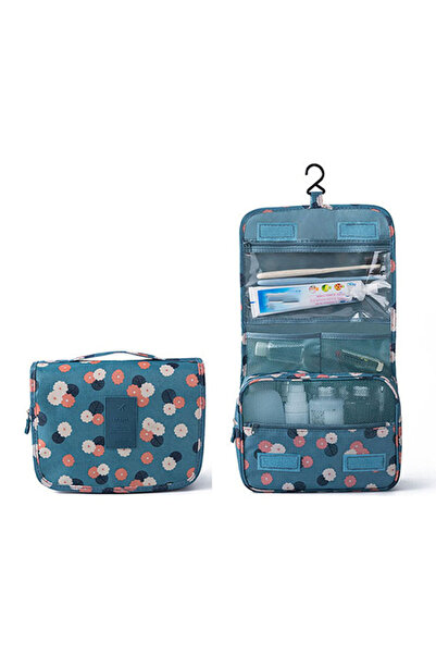 Choice8 Blue flowers Cosmetic Bag Women Travel Pouch Waterproof Toiletries Be...