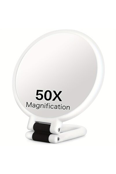Choice White 50x 50x Handheld Makeup Mirrors Double Sided 1X/50X Magnificatio...