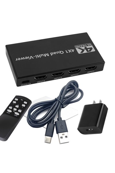 Choice ملاحظة: محول طاقة أمريكي، شاشة عرض متعددة بدقة 4K HDMI، شاشة عرض رباعي...