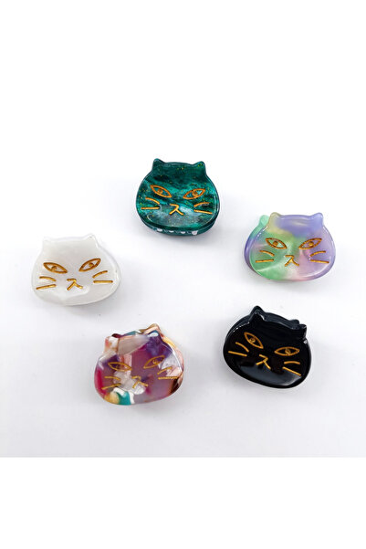 Choice 02 5pcs Cat Small Hair Clip for Women Hair Claw Acetic Acid Barrettes ...