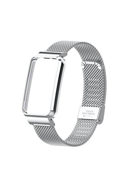 Choice For Mi Band 7 Pro silver Metal Strap Case Protector for Mi Band 7 Pro ...