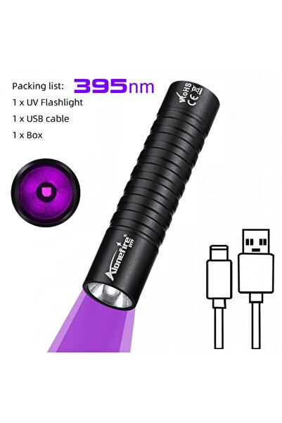 Choice 14500 black 395nm Mini 365nm 395nm UV Flashlight USB Rechargeable Ultr...