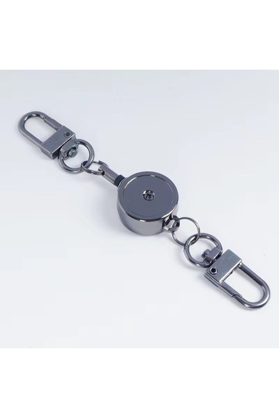 Choice black Retractable Badge Key Holder Holder Badge Reel Anti-theft Metal ...