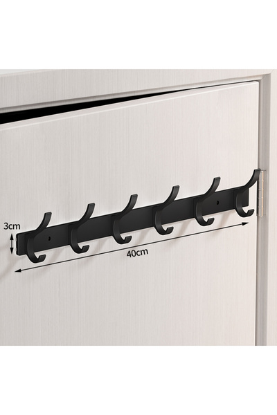Choice 6 Hooks Black Robe Hooks Towel Hanger Nail Wall Rack Hooks Coat Clothe...