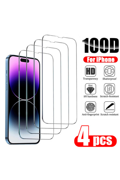 Choice18 4PCS Tempered Glass For iPhone 13 4PCS Tempered Glass for iPhone 14 ...