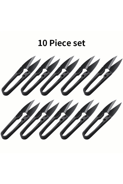 Choice1 Black 10 Pcs 1/2/10pcs Stainless Steel U-shaped Elastic Scissors Blac...
