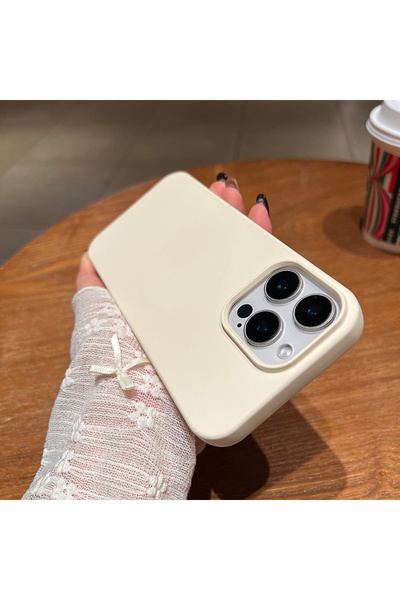 Choice iPhone 13 mini Mi White For Magsafe Magnetic Solid Color Liquid Silico...