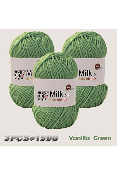 Choice 53 Vanilla Green 150g milk yarn handmade medium coarse DIY weaving yar...