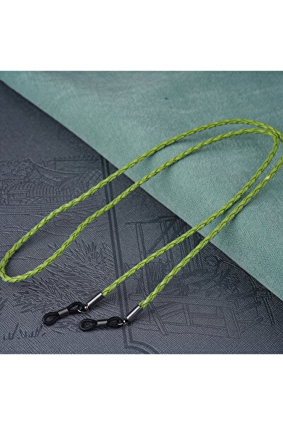 Choice green 1pc Women Men Glasses Leather Rope Chain Woven Glasses Lace Up O...