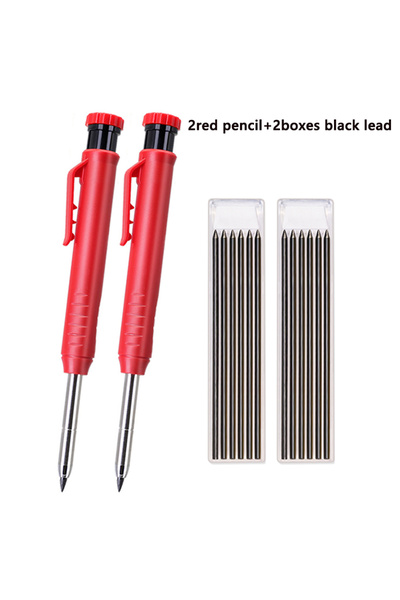 Choice6 2red pencils 2leads Solid Carpenter Pencil Set Woodworking Tools Mech...