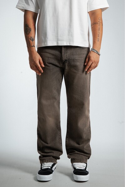 GRJ denim Pantaloni de blugi negri, cu croială largă, stil vintage, pentru bă...