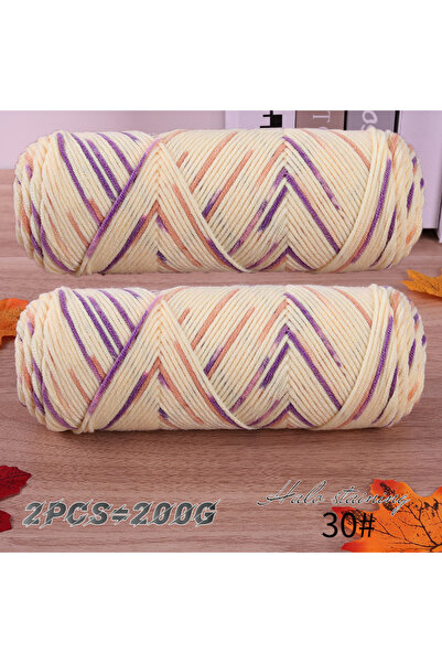 Choice 30 Yellow Purple 2 PCs Colorful 5-strand Dyed Milk Cotton Baby Sweater...