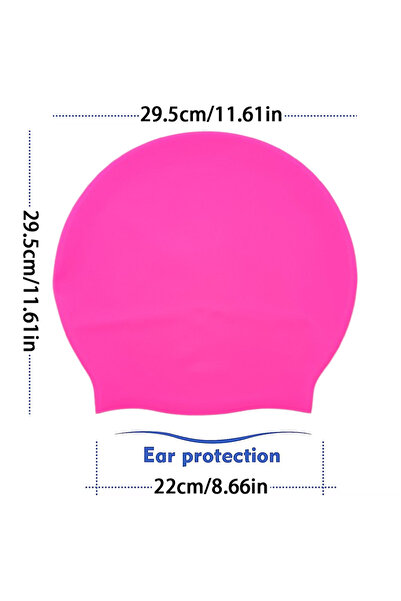 Choice Rosered-L Extra Large Silicone Swimming Cap with Long Hair and Dirty B...