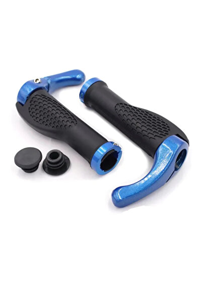 Choice Blue Anti-slip Bicycle Handlebar End Cover Aluminum Alloy Lock Mountai...